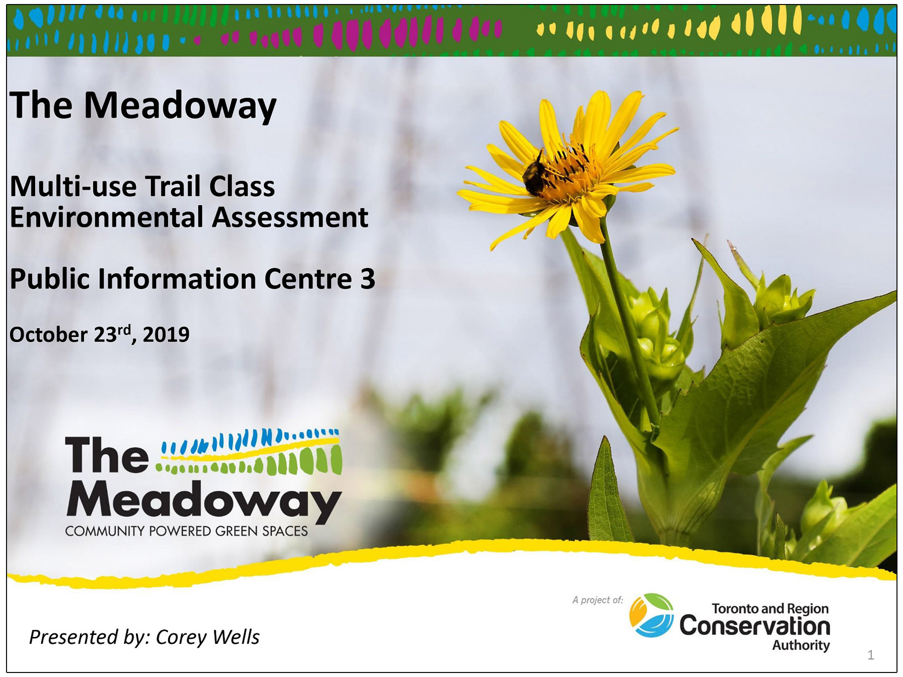 cover page of Meadoway multi-use trail class environmental assessment presentation
