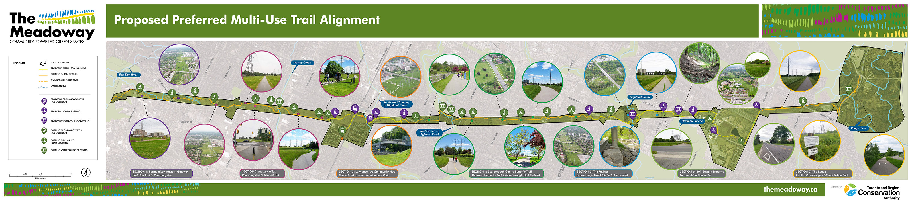 Meadoway proposed preferred trail alignment map