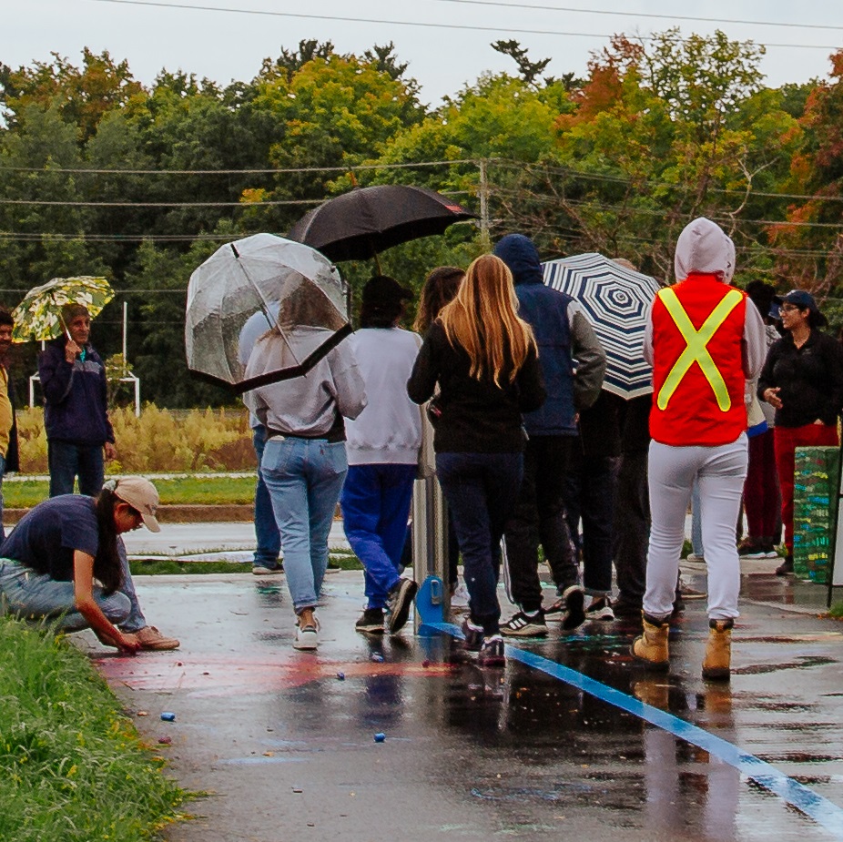 members of a community group enjoy a visit to The Meadoway