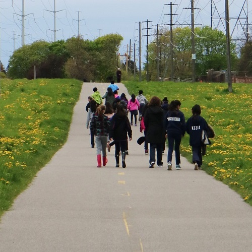 school group on field trip to The Meadoway